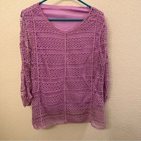 Christopher & Banks Long Sleeve Open Knit with Lining Size P/XL - Picture 1 of 4
